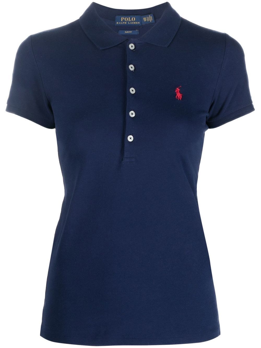 Polo Ralph Lauren Slim Fit Polo With Embroidered Log In Blue