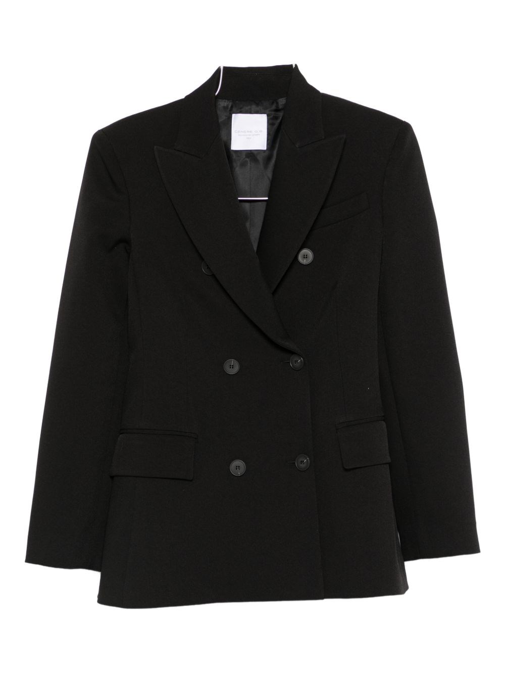 Cenere Double-breasted Jacket In Black