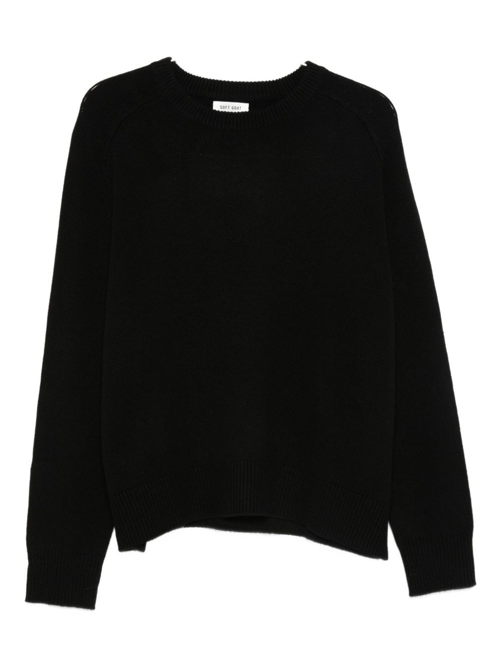 Soft Goat Boyfiend Crew-neck Knitwear In Black