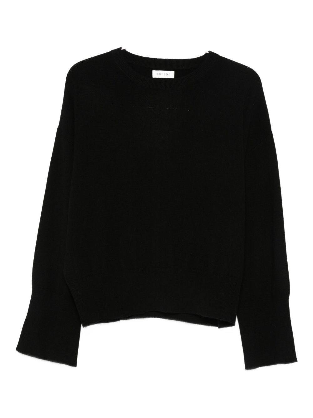 Soft Goat Crew-neck Long-sleeve Knitwear In Black