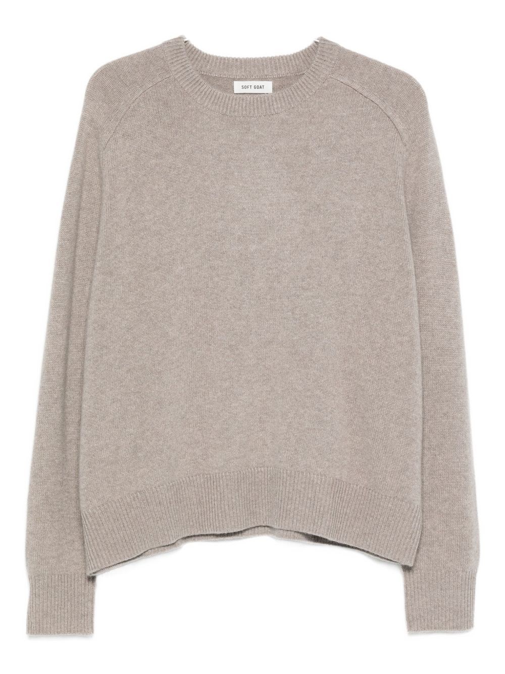 Soft Goat Boyfriend Ribbed Crew-neck Knitwear In Gray