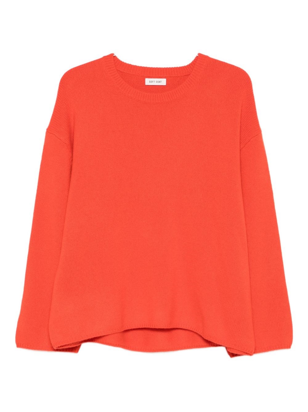 Soft Goat Crew Neck Sweaters In Soft Wool In Orange