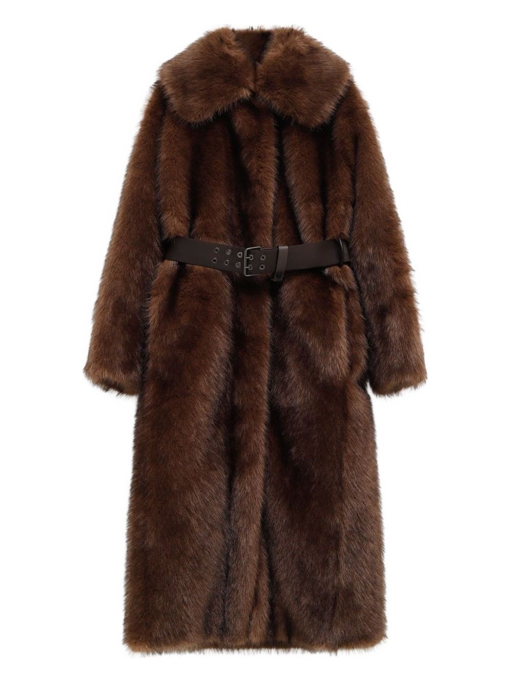 Moncler Grenoble Belted Coat In Brown