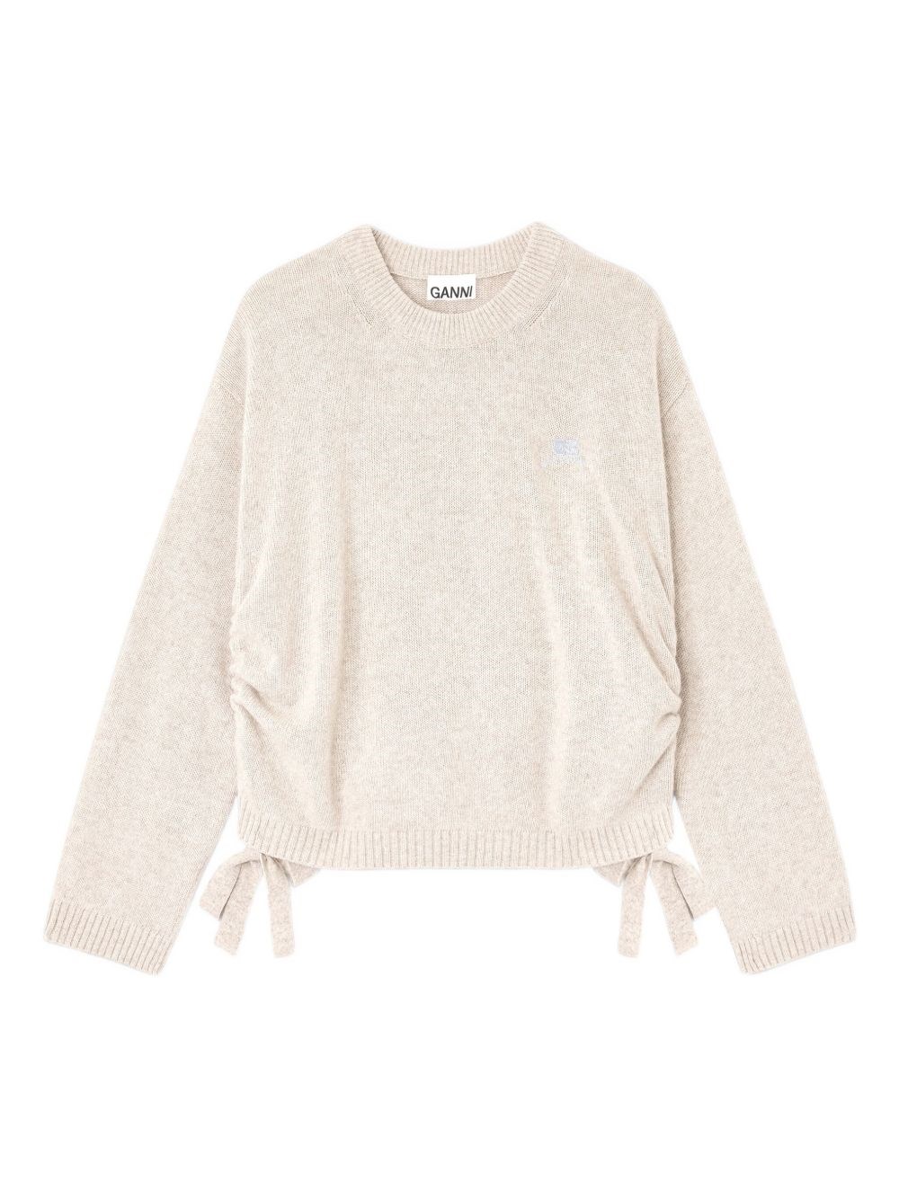 Ganni Drawstring Sweater In Neutral