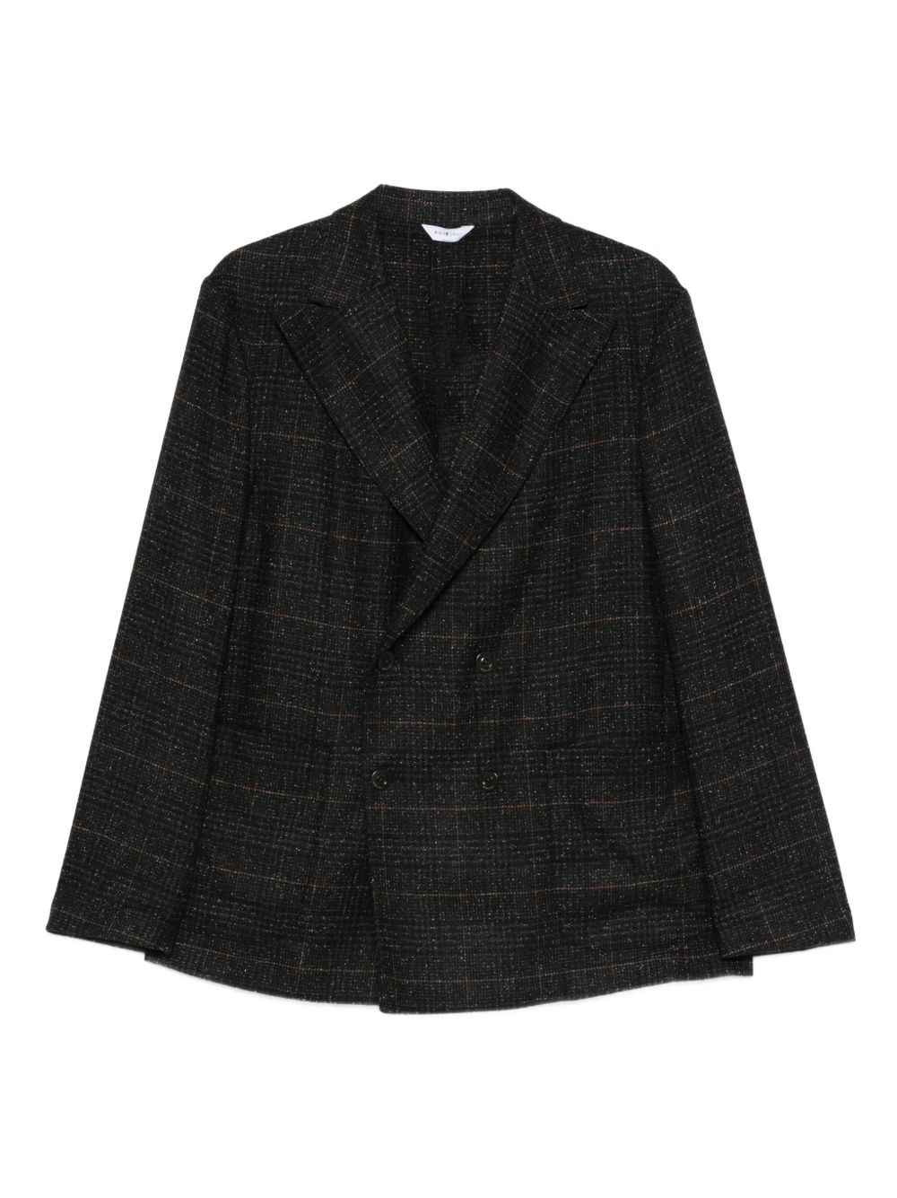 Boglioli Double-breasted Check-pattern Jacket In Black