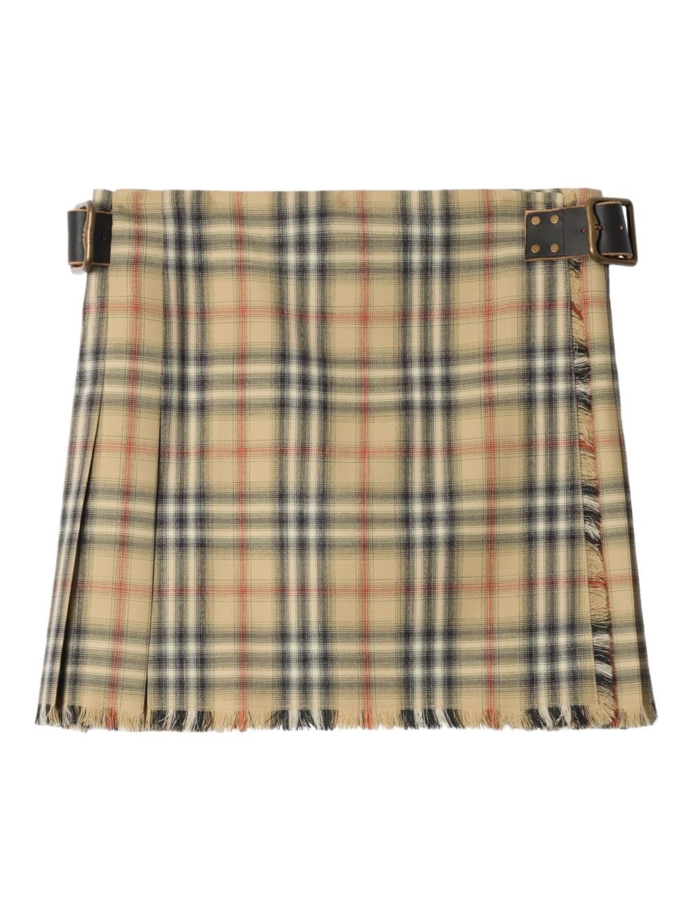 Burberry Check Mini Skirt In White