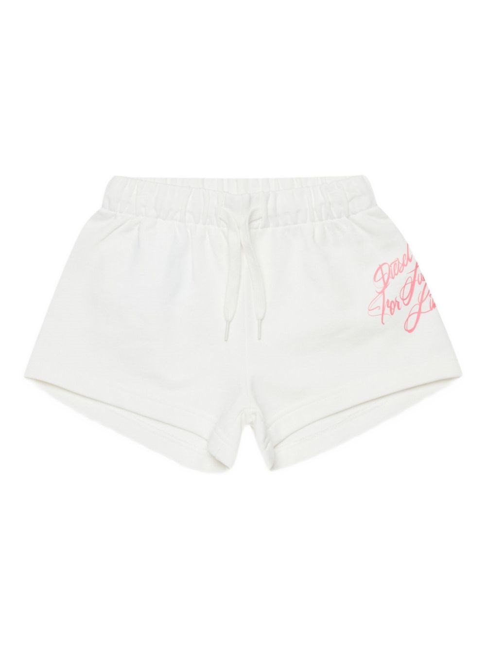 Diesel Kids' Pedim Drawstring-fasteninh Cotton Shorts In White