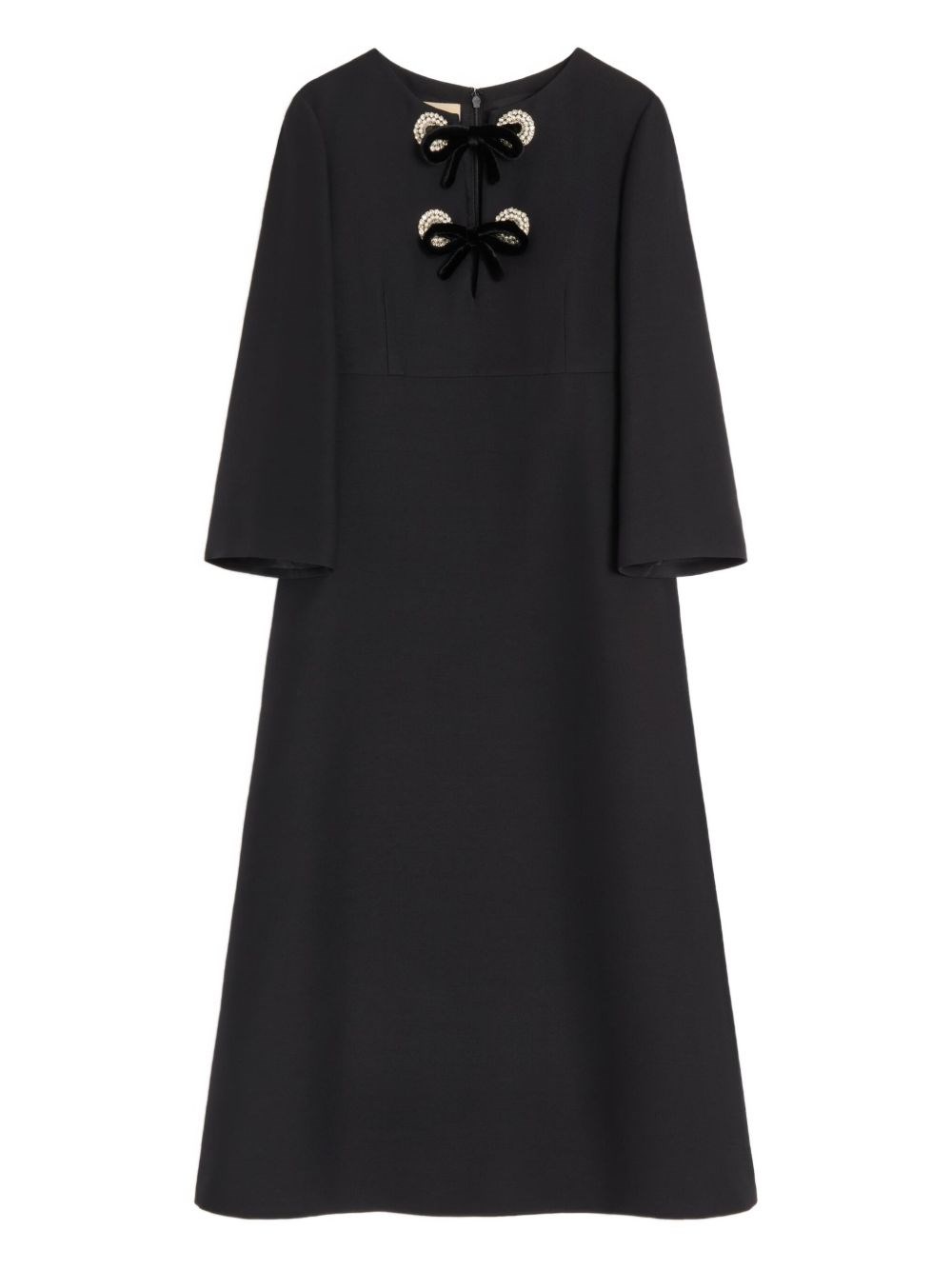 Valentino Midi Dress With Rhinestones In Black