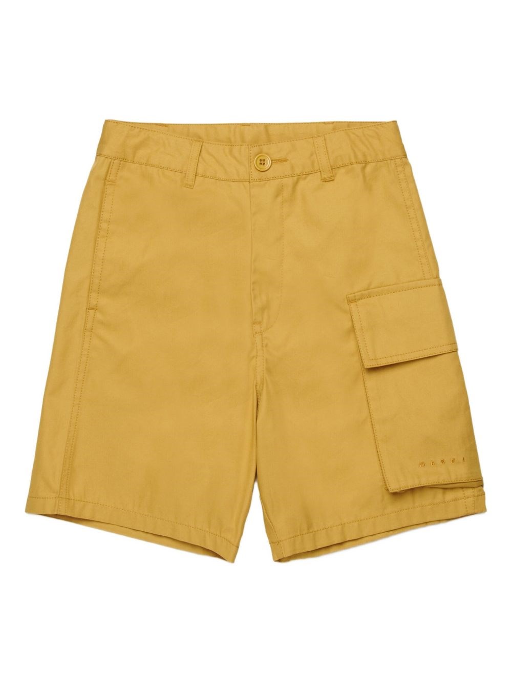 Marni Kids' Logo-pocket Cargo Shorts In Brown