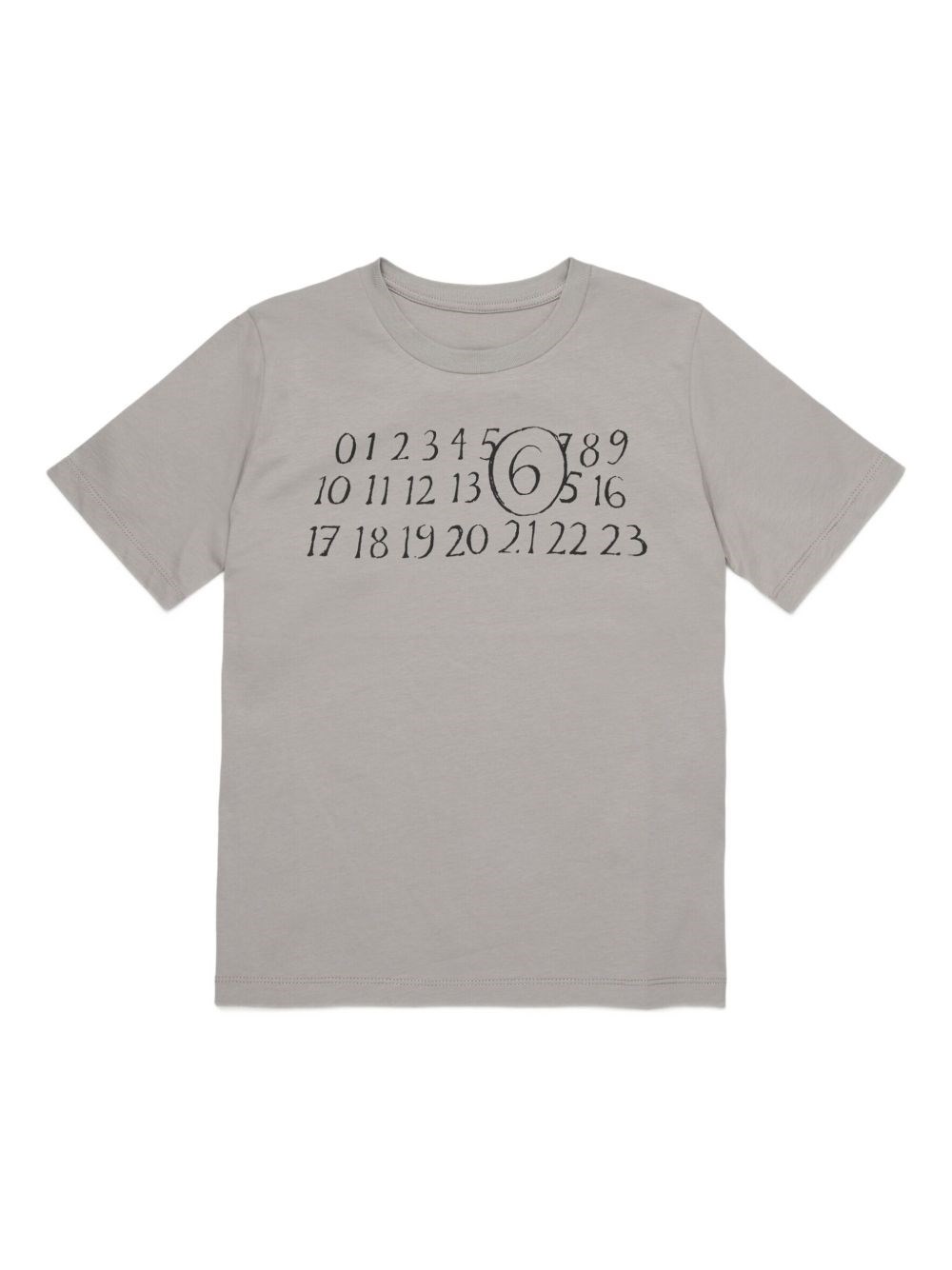 Mm6 Maison Margiela Crew-neck Short-sleeve T-shirt In Gray