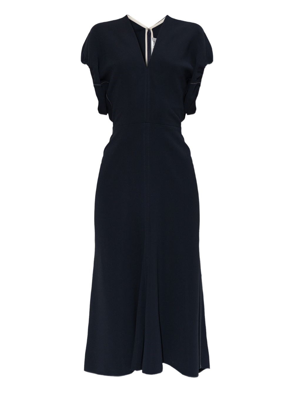 Victoria Beckham Midi Dress With V-neck In Blue