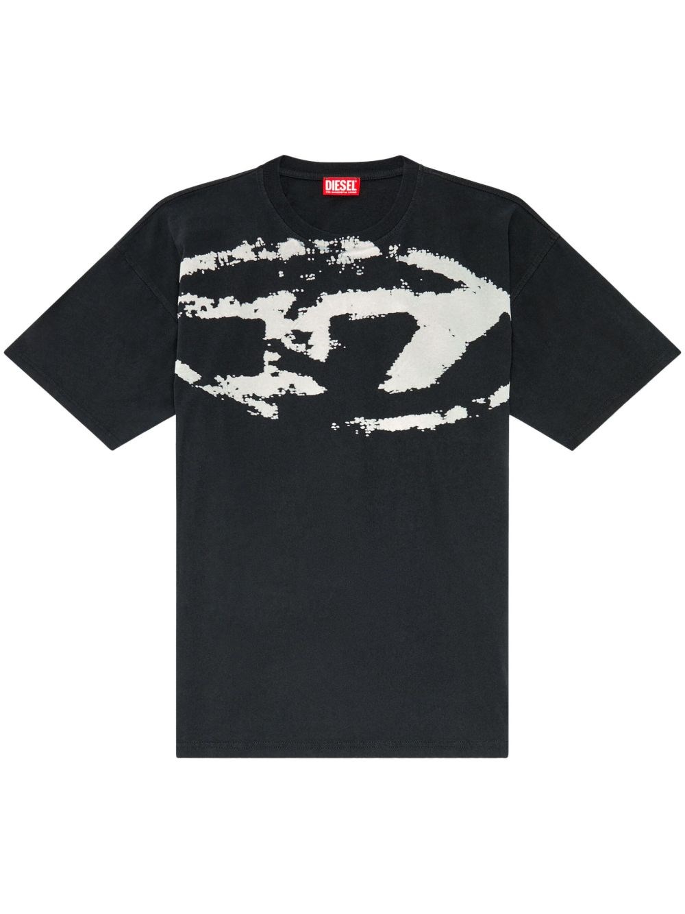 Diesel T-shirt T-boxt Con Logo Floccato In Black