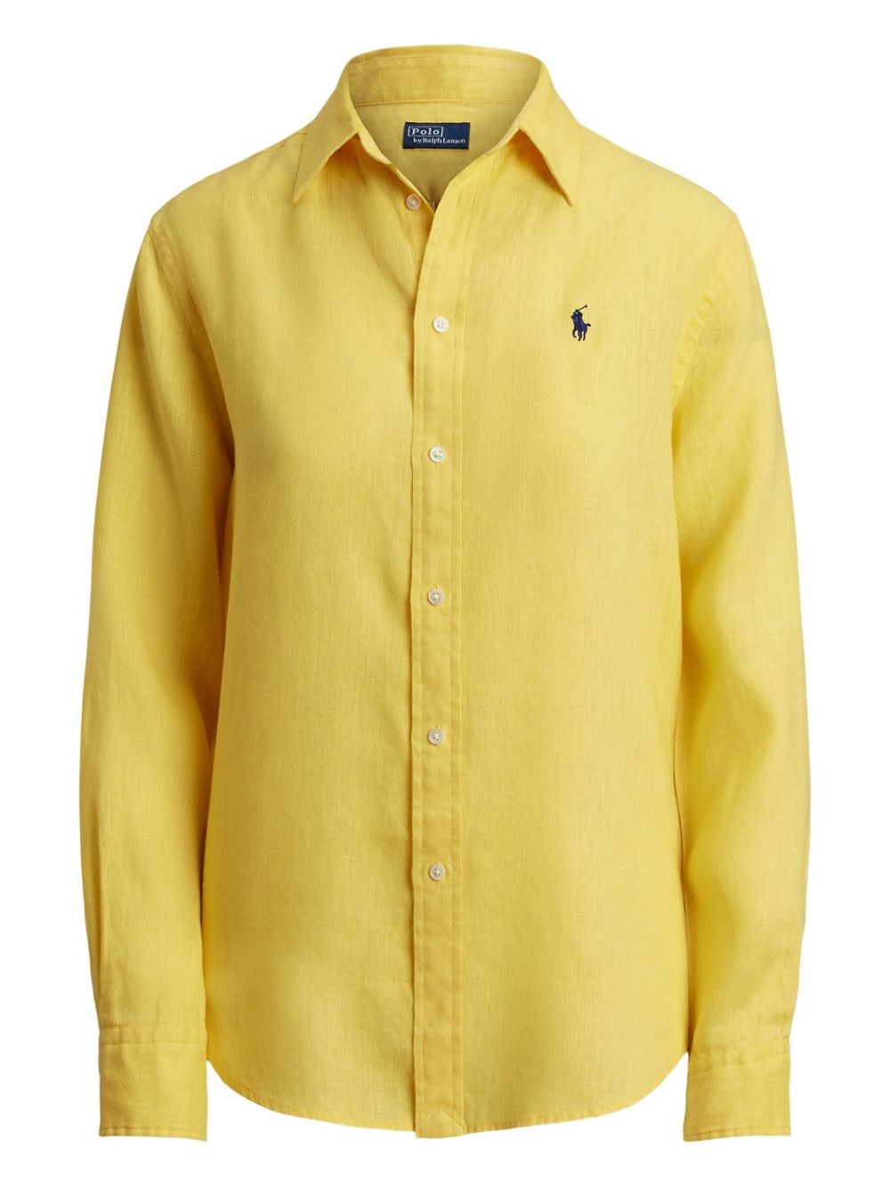 Polo Ralph Lauren Donna Giallo Camicia A Maniche Lunghe Con Bottoni