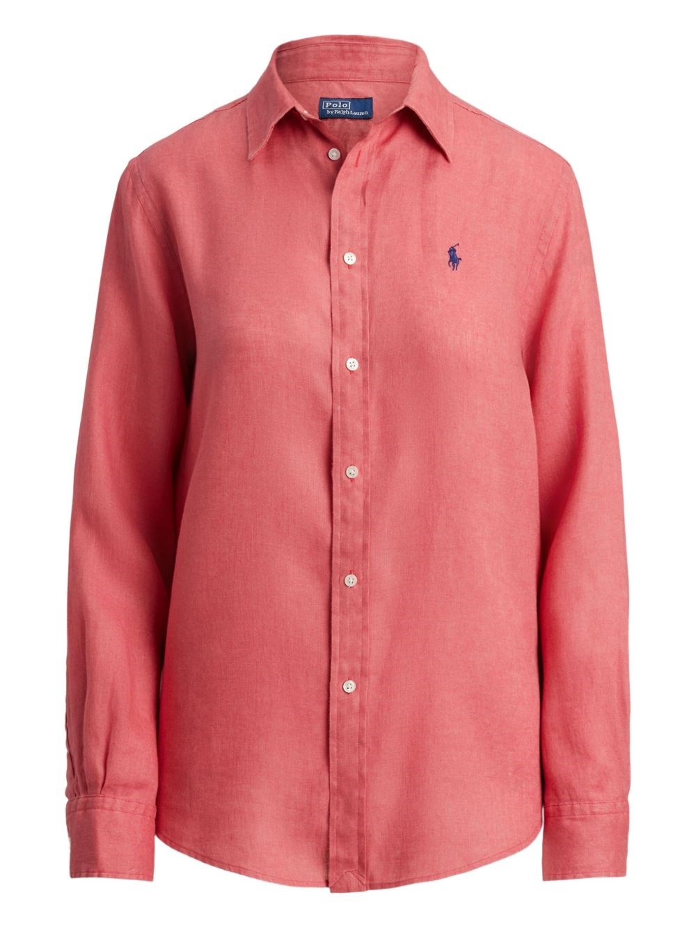 Polo Ralph Lauren Donna Rosa Camicia A Maniche Lunghe Con Bottoni