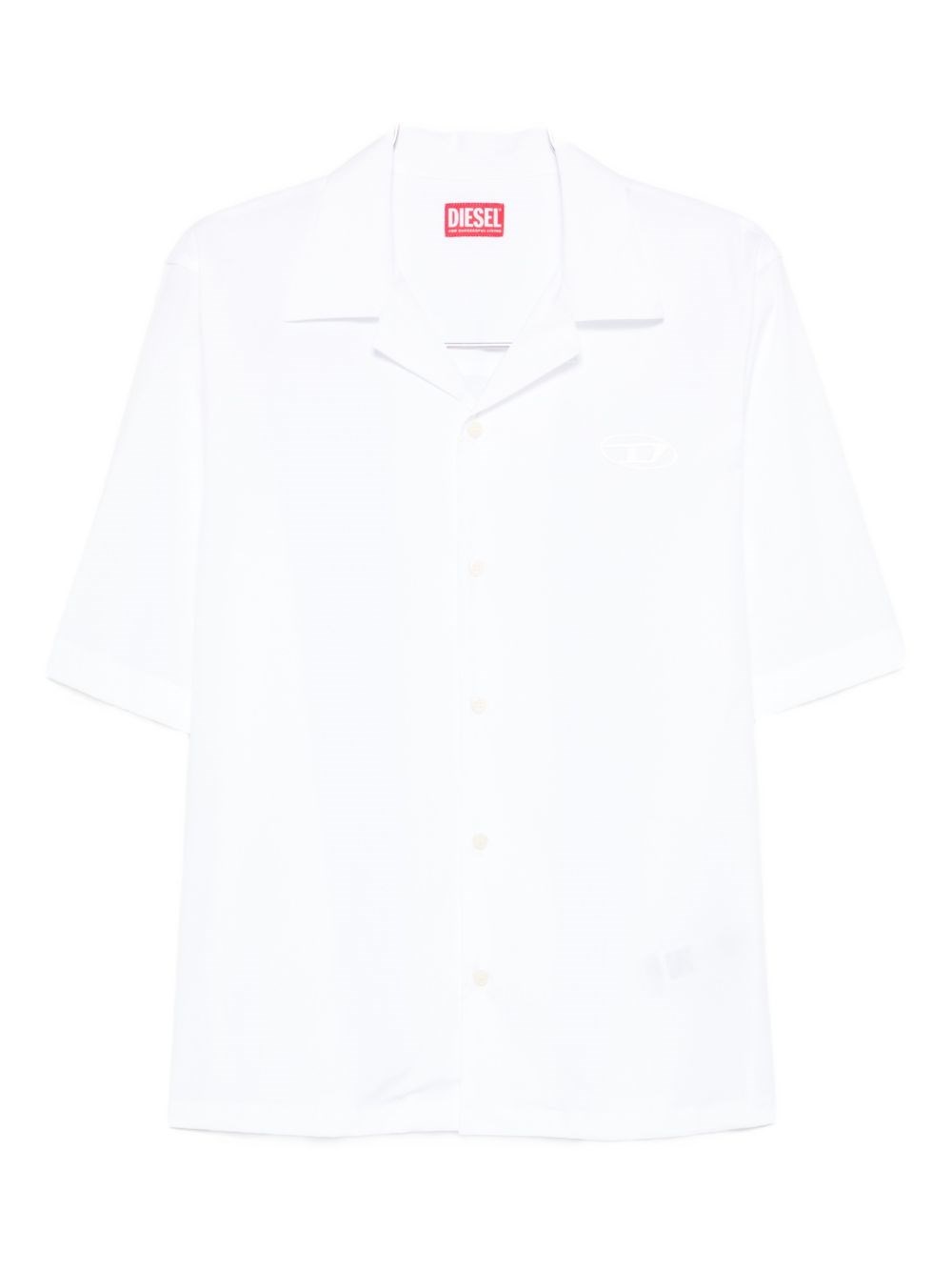 Diesel Uomo Bianco Camicia Bowling