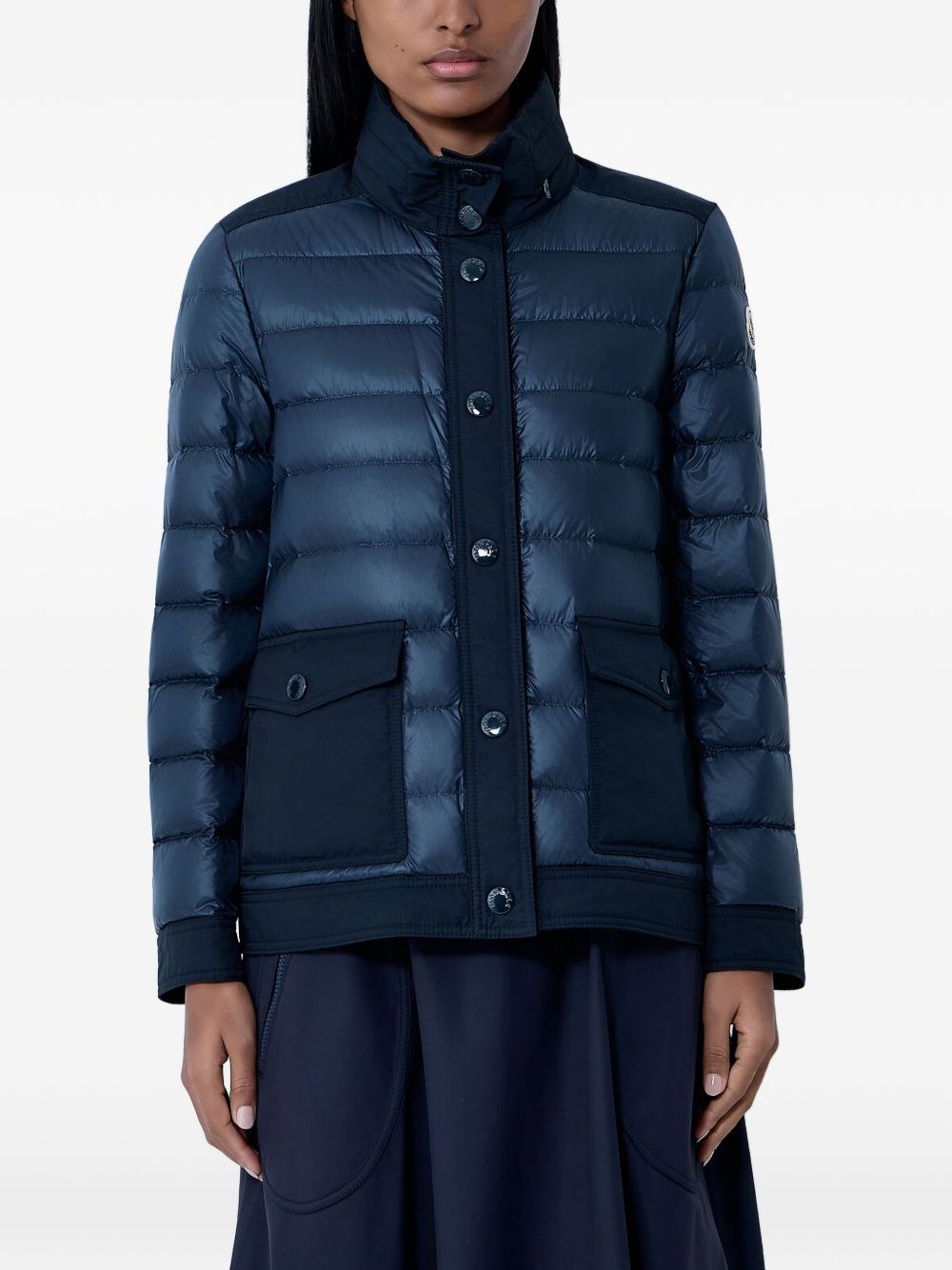 Moncler Down Jacket "origan" In Blue