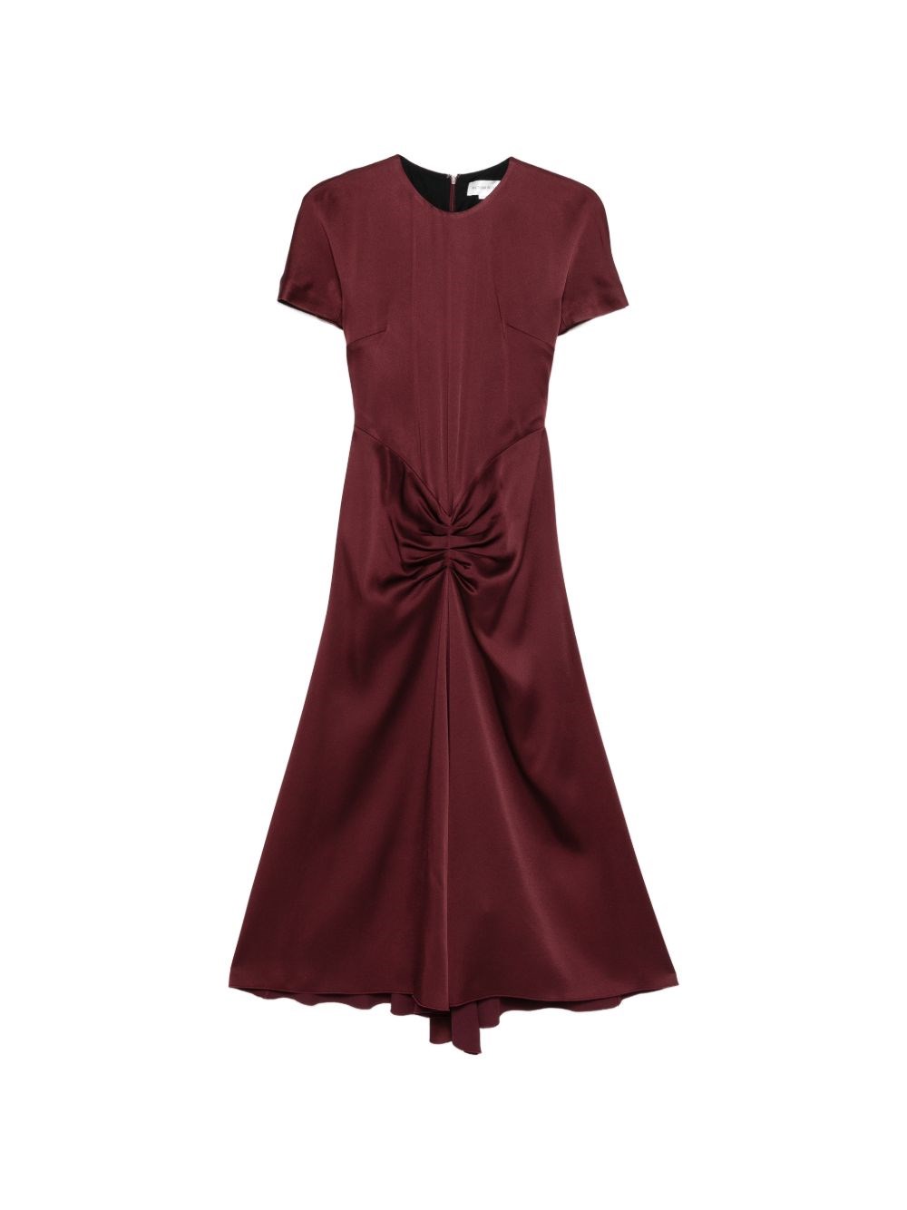 Victoria Beckham Draped Dress, Crew Neck, Short Sleeves In Red