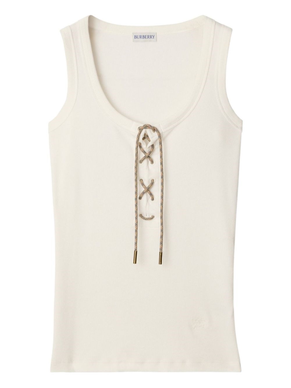 Burberry Lace Tank Top In White