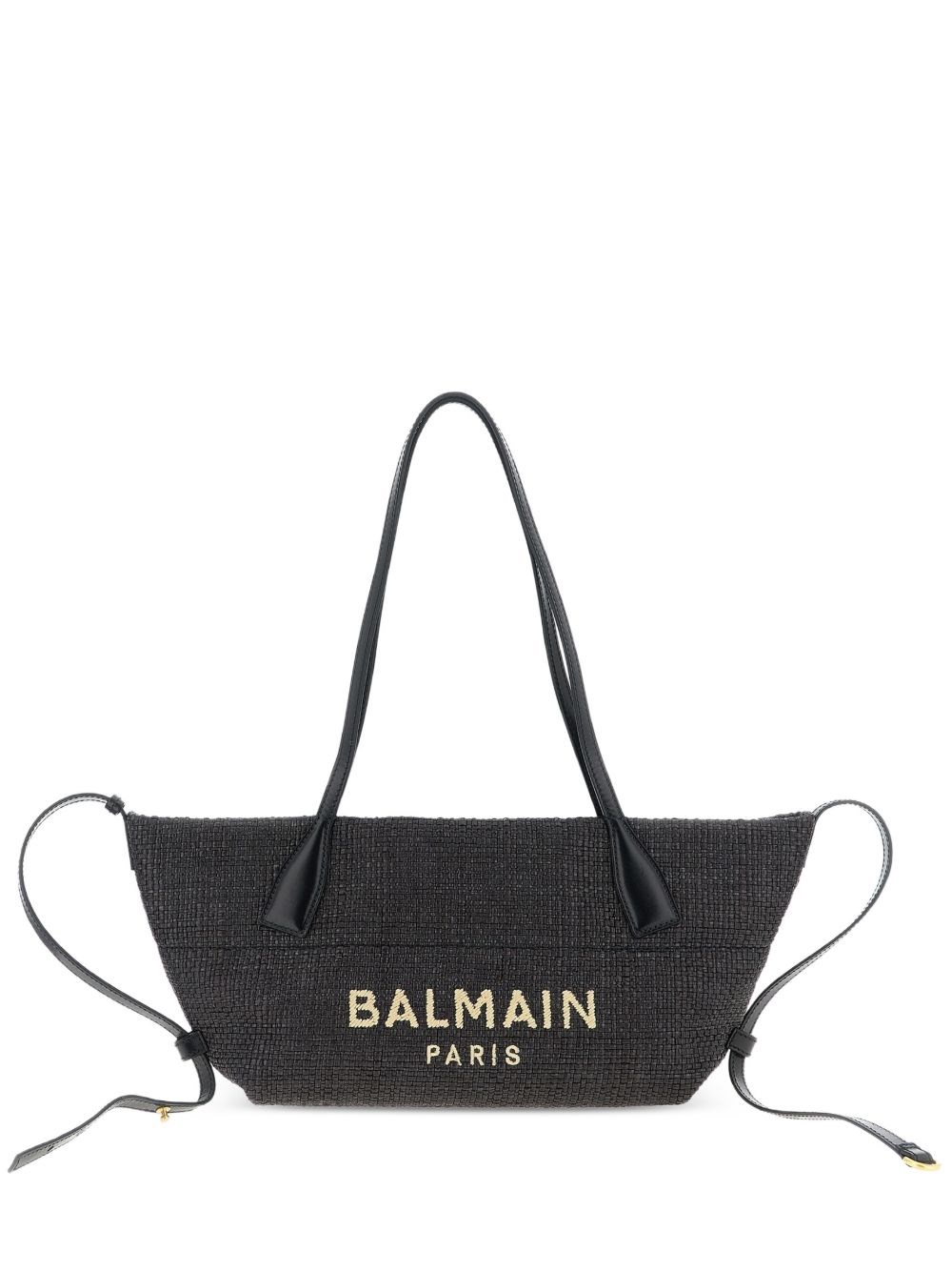 Balmain Track Tote Bag In Black