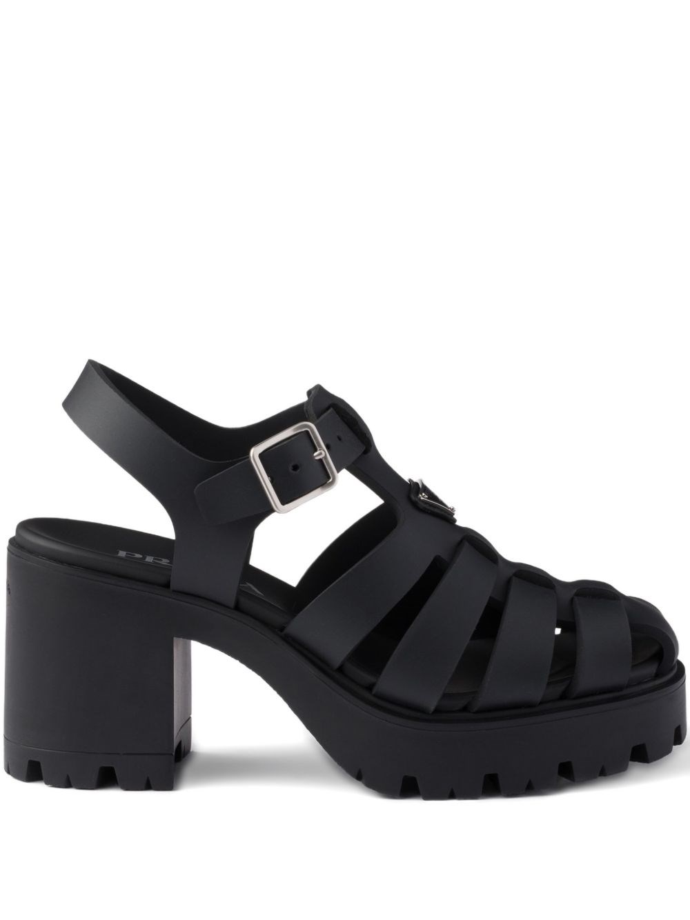 Prada 90mm Buckle Sandals In Black