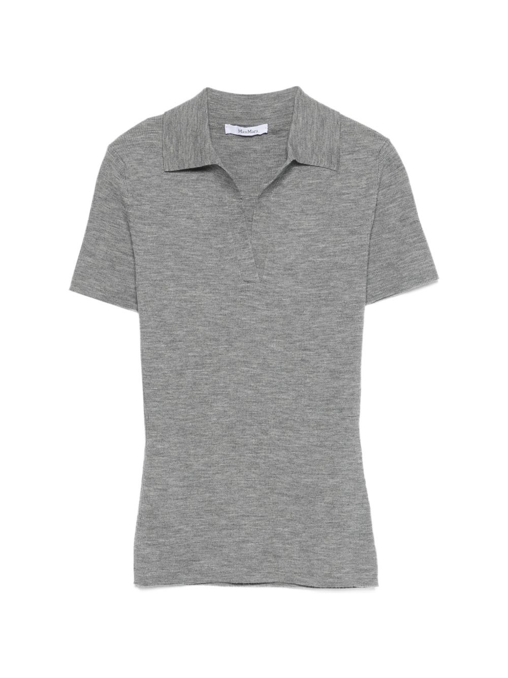 Max Mara Short Sleeve Knit Polo "albero" In Gray