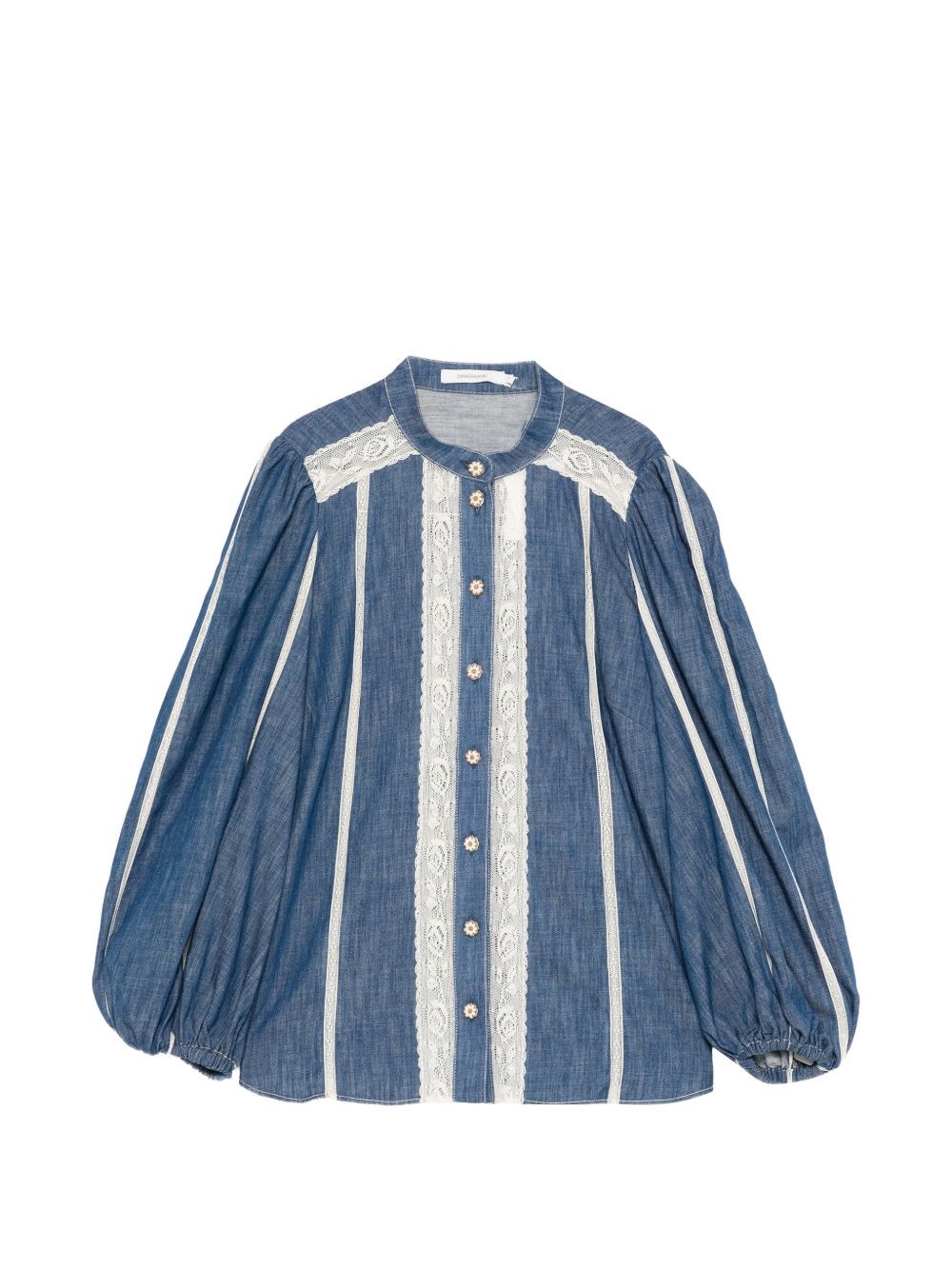 Zimmermann Shirt With Lace Detail "awaken" In Blue