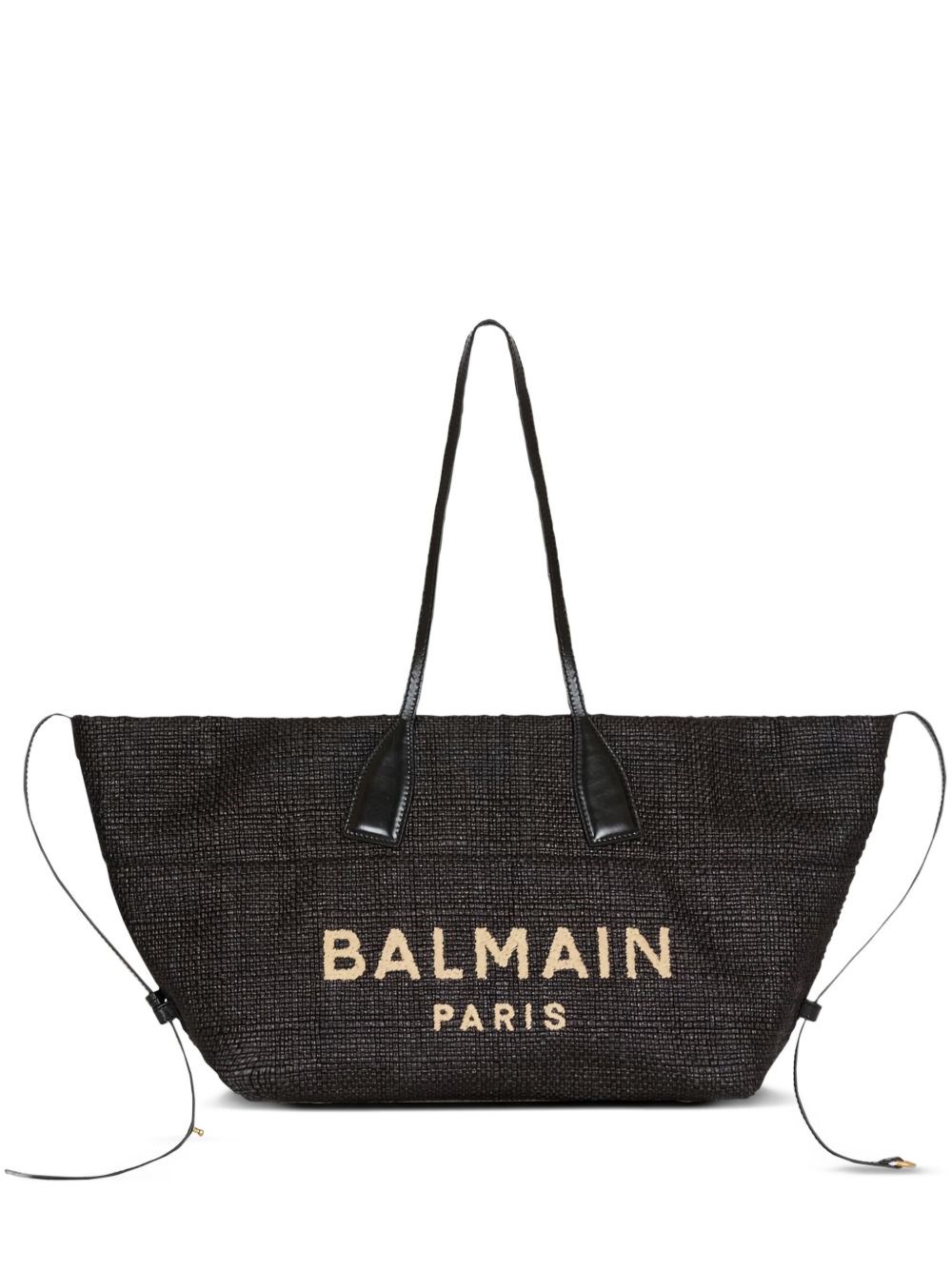 Balmain "track" Embroidered Tote Bag In Black