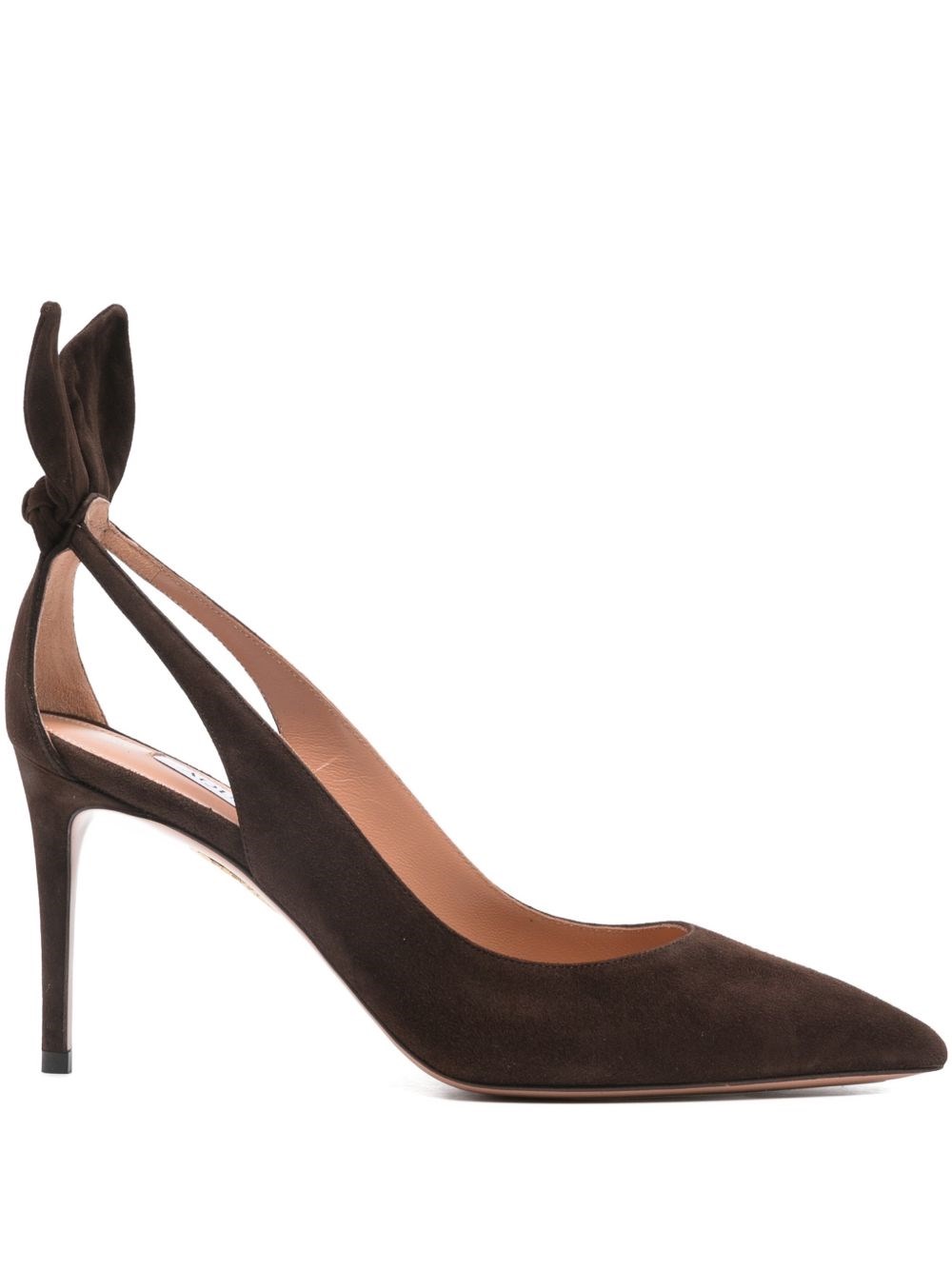 Aquazzura Bow Tie Heels With Bow In Brown