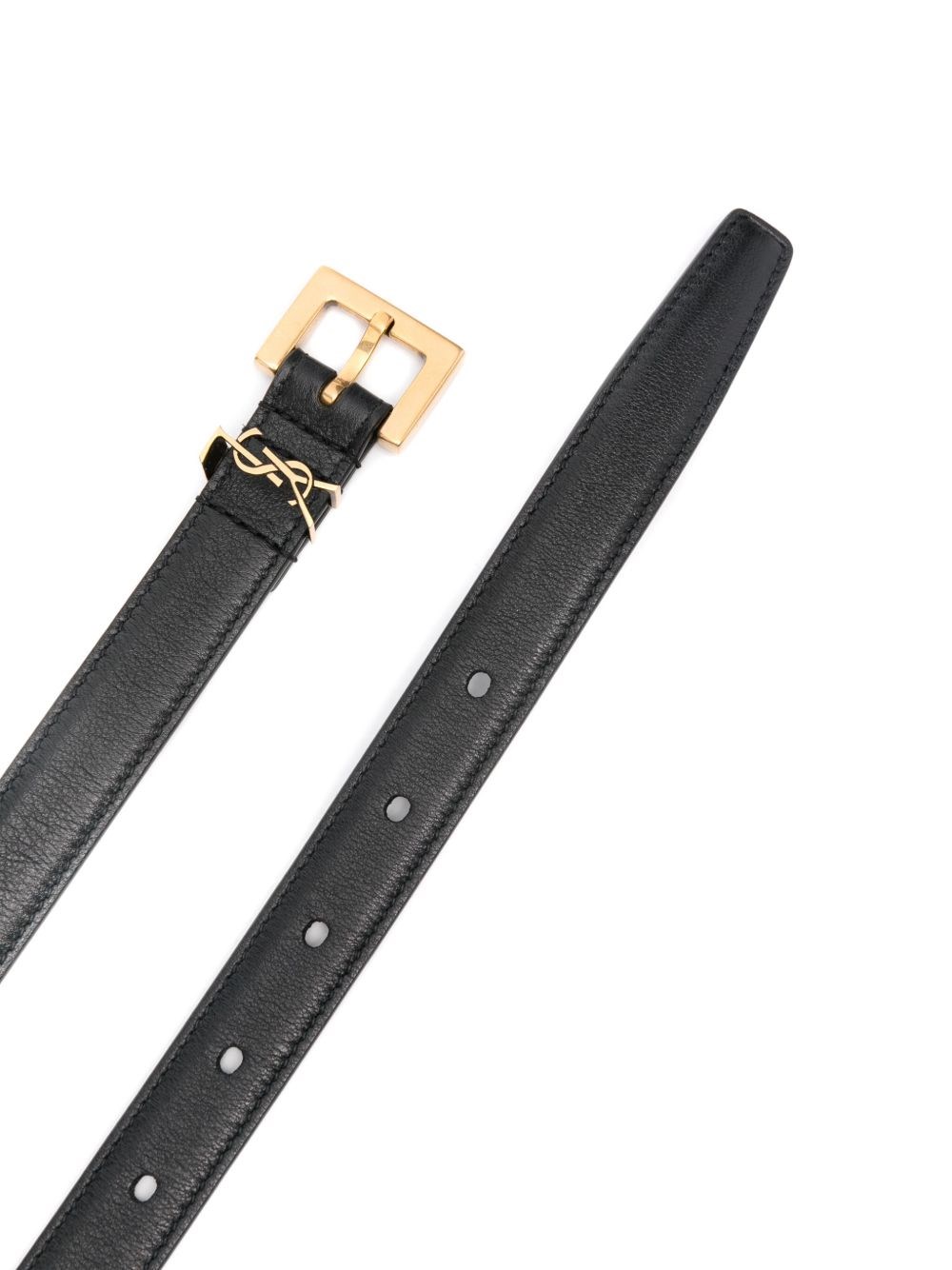 Saint Laurent Cassandre Belt In Black