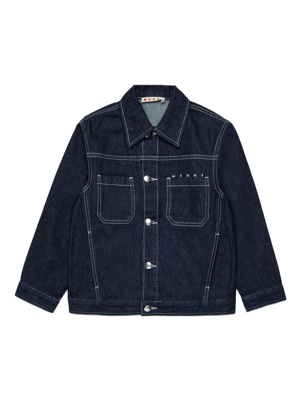 Marni Kids' Denim Jacket With Pockets In Blue
