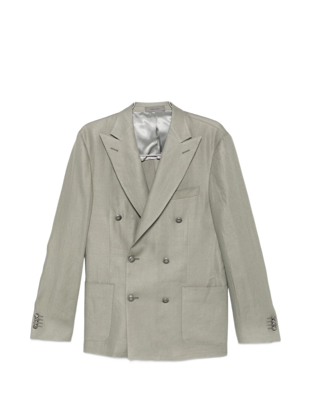 Corneliani Academy Light Double-breasted Patch-pocket Jacket In Gray