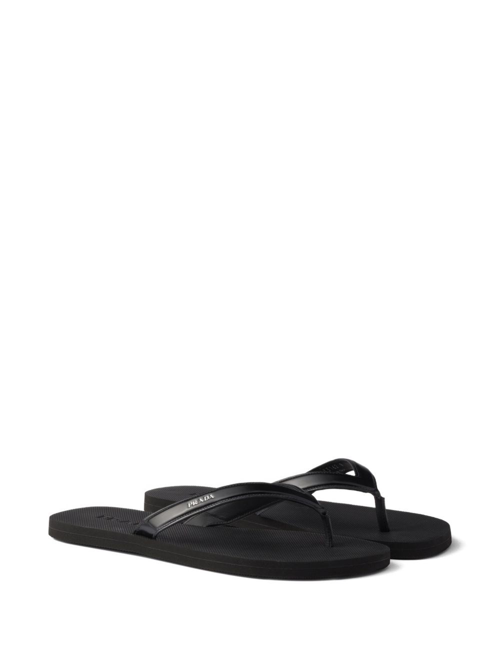Prada Embossed Logo Sandals In Black