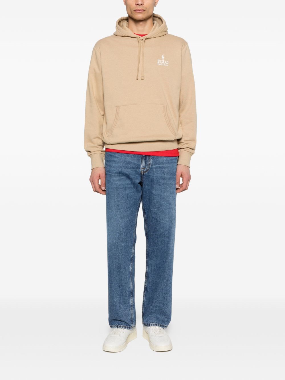 Polo Ralph Lauren Uomo Bianco Felpa Con Cappuccio E Coulisse