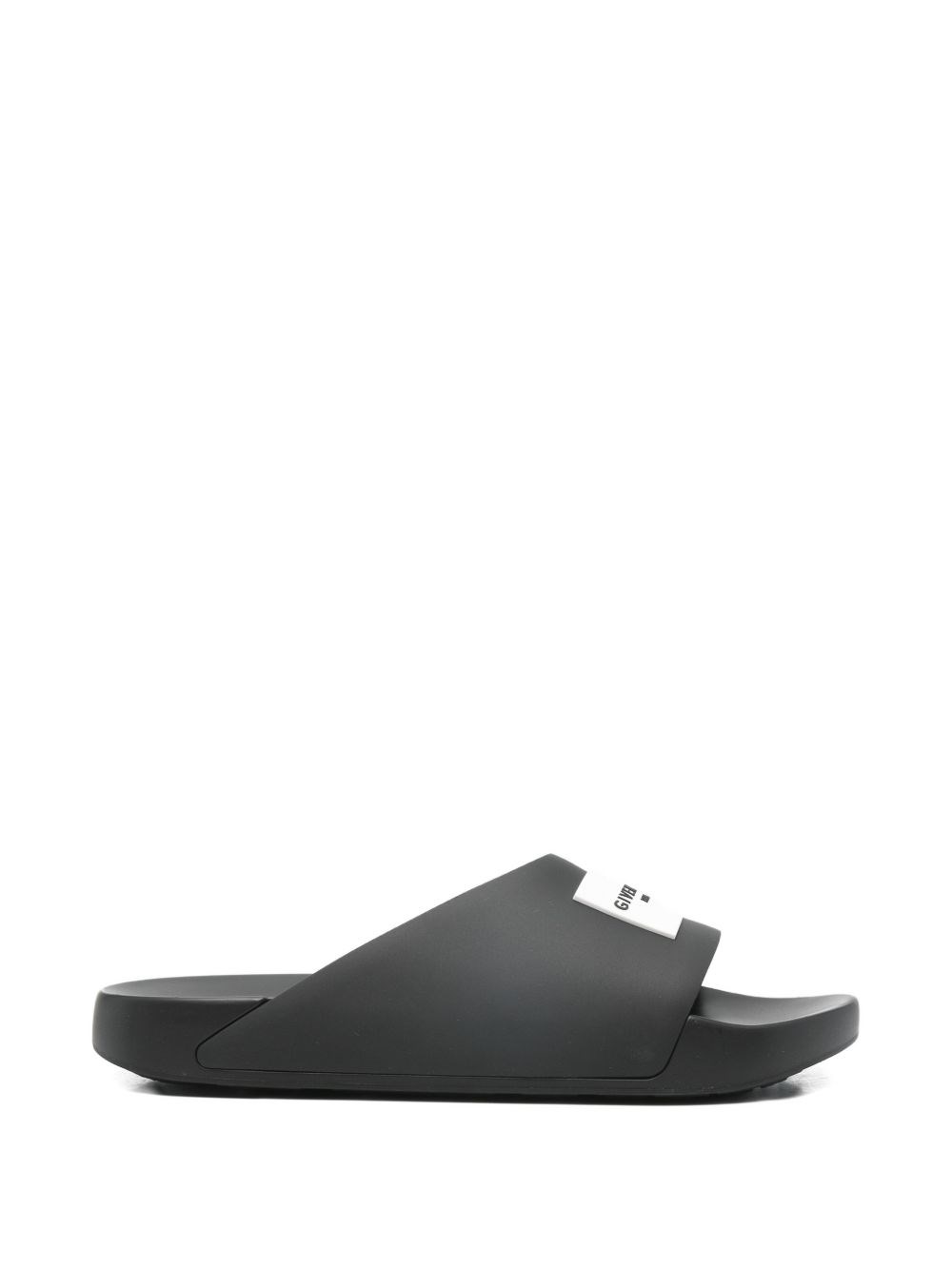 Givenchy Slides Sandals With Logo Plate And Flat Sole In Black
