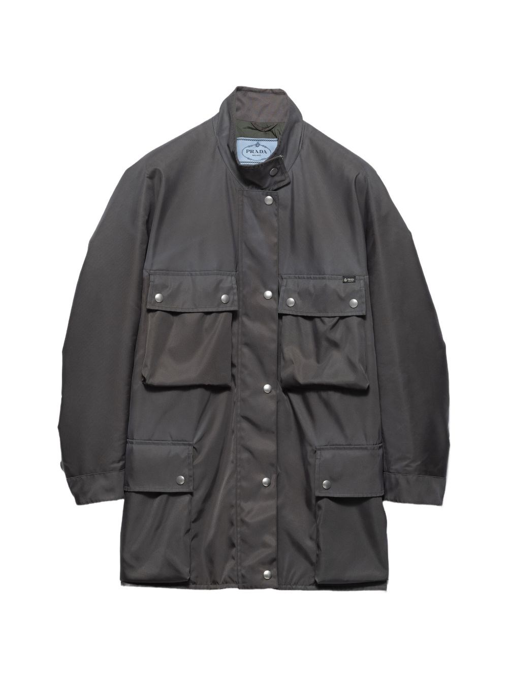 Prada Re-nylon Jacket With Pockets In Blue