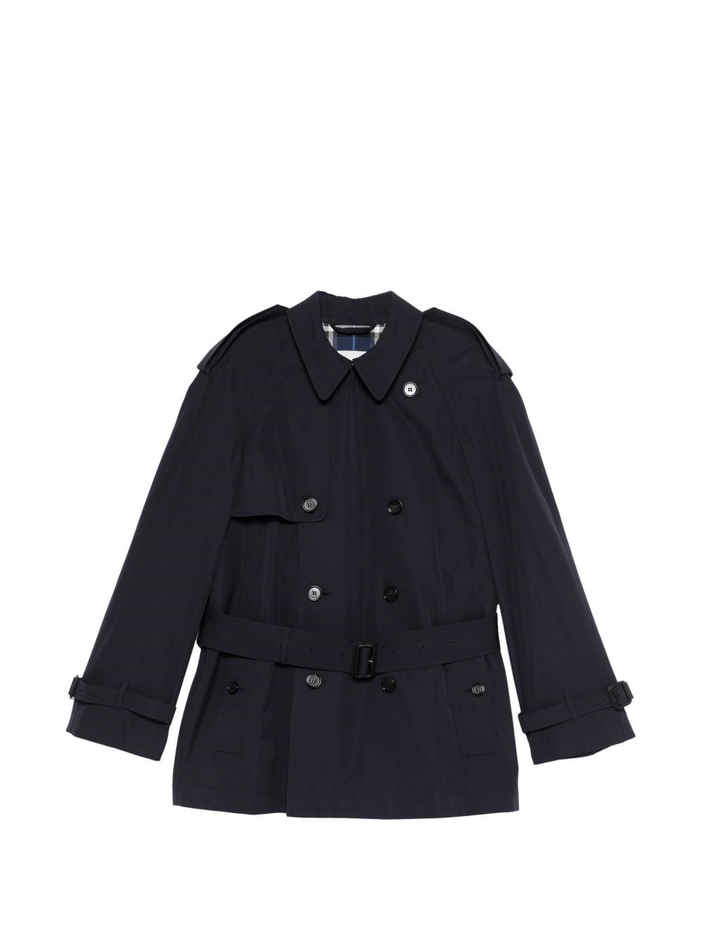 Burberry Double-breasted Coat In Blue