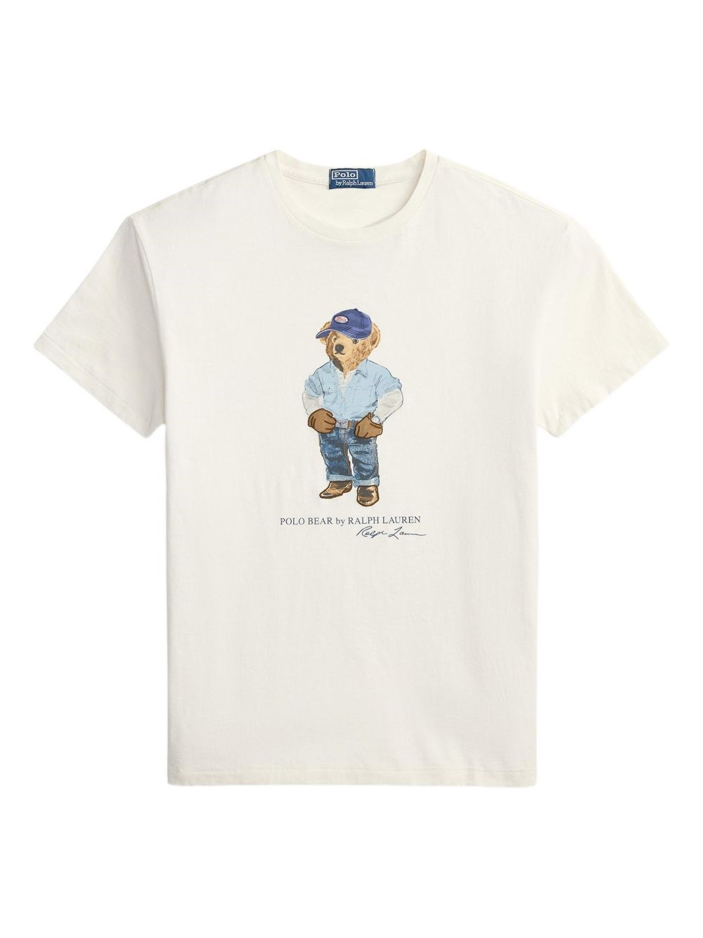 Polo Ralph Lauren Uomo Bianco T-Shirt Polo Bear Con Stampa