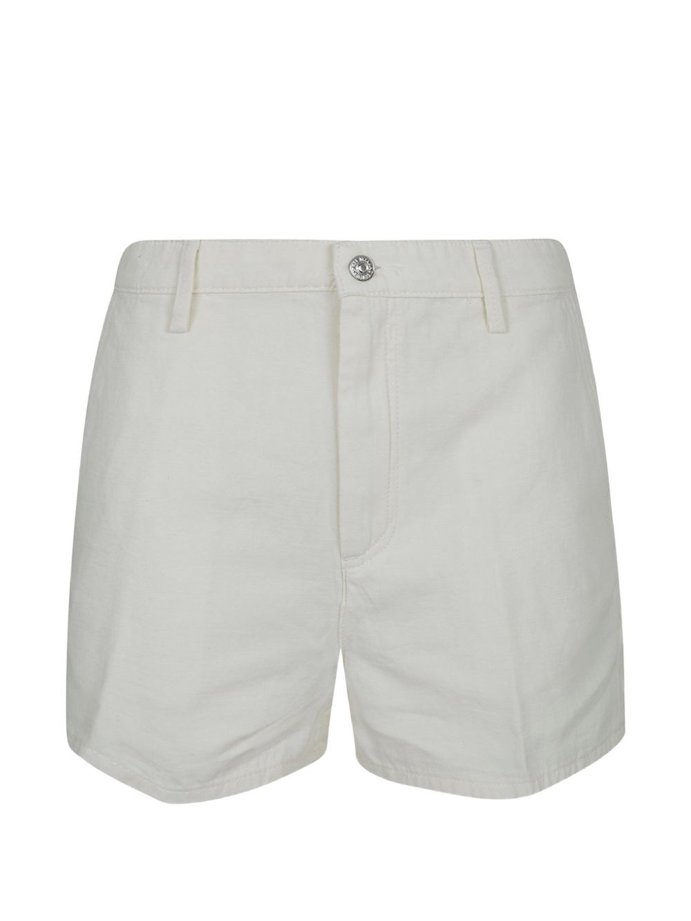7 For All Man Kind Straight Denim Shorts In White
