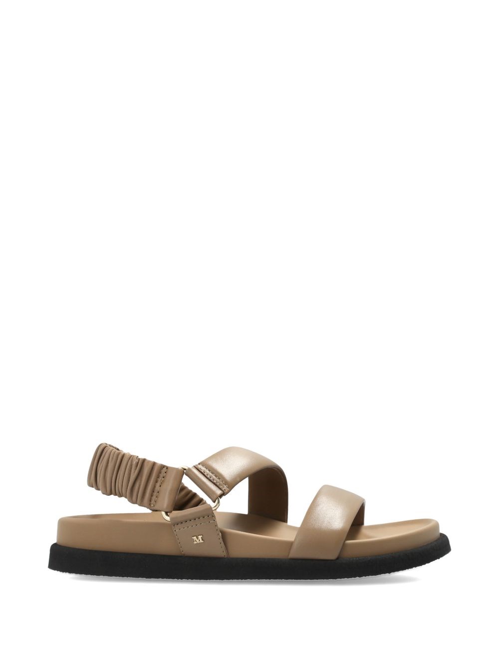 Max Mara Leather Slingback Sandals In Brown