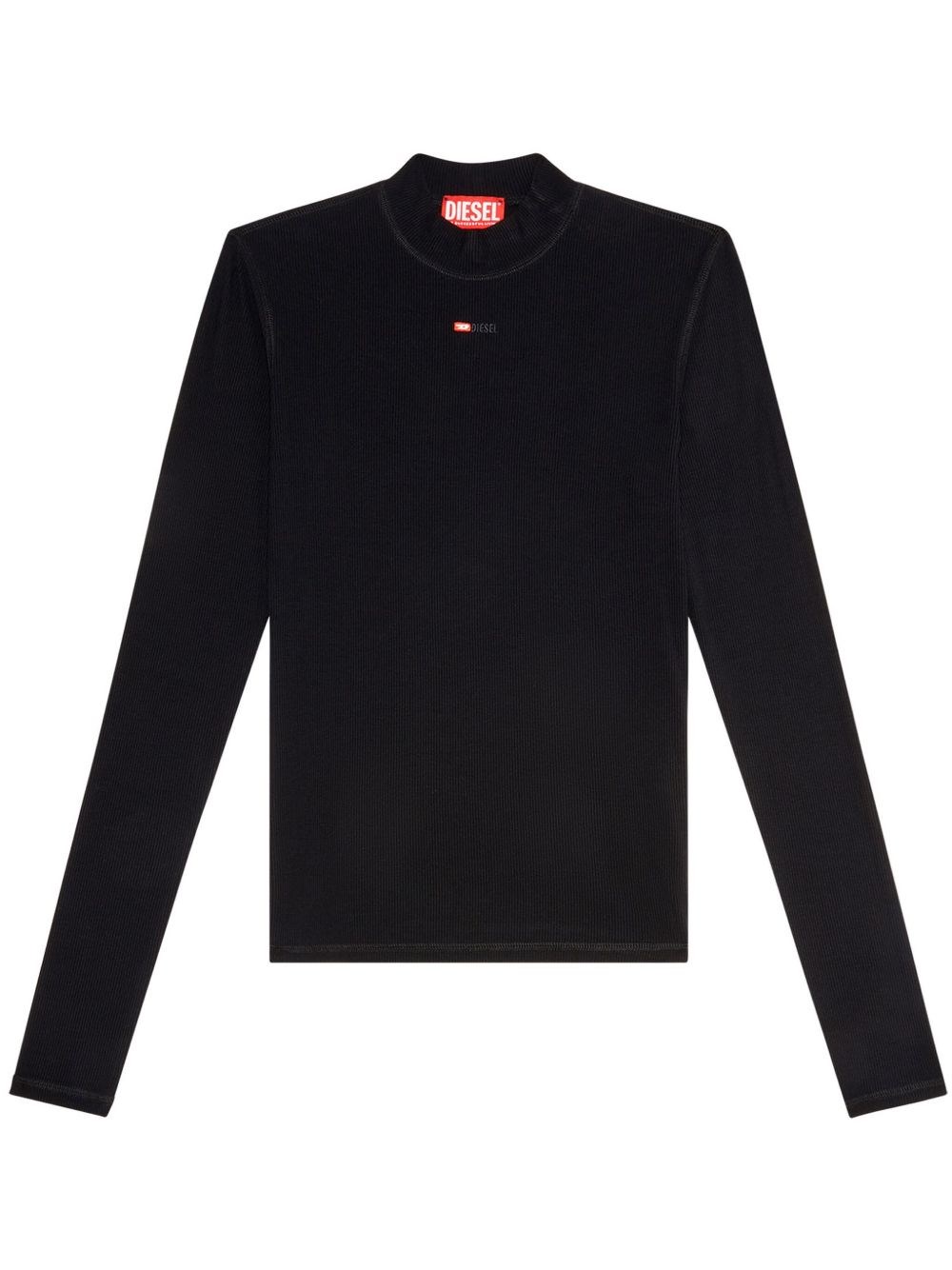 Diesel Donna Nero T-Shirt T-Mokky Con Ricamo