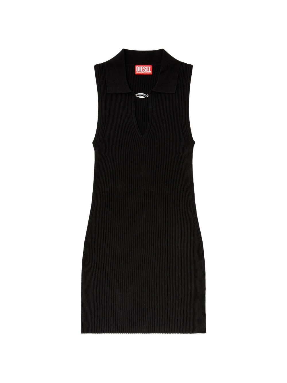 Diesel Donna Nero Abito Corto Oval D