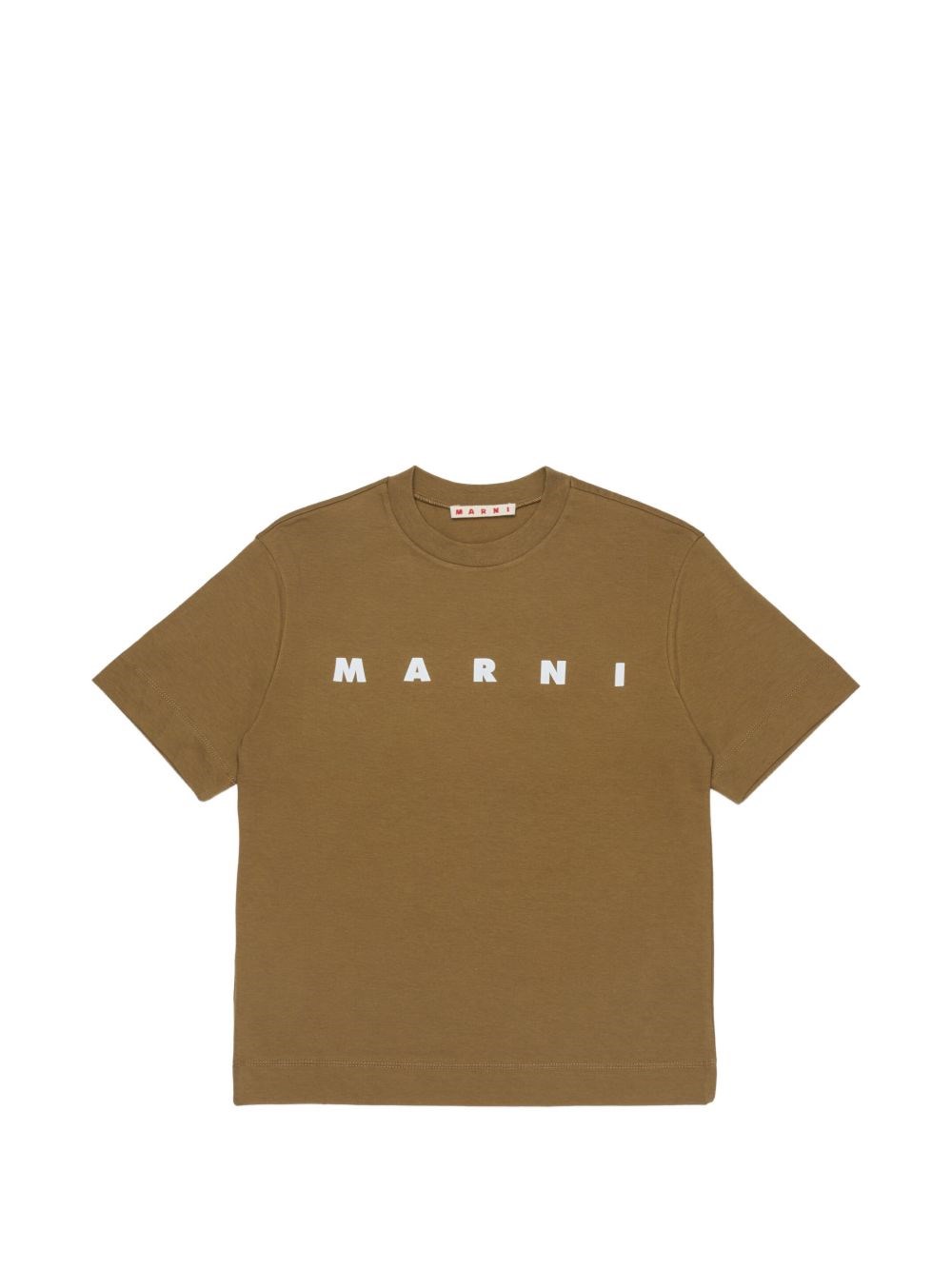 Marni Kids Ragazzo Marrone T-Shirt Con Logo