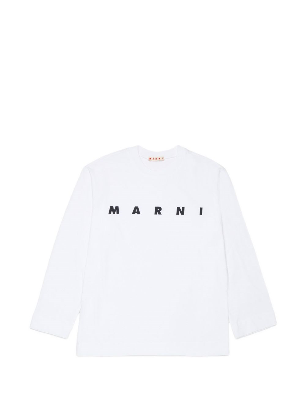 Marni Kids Ragazzo Bianco T-Shirt A Maniche Lunghe Con Stampa Del Logo