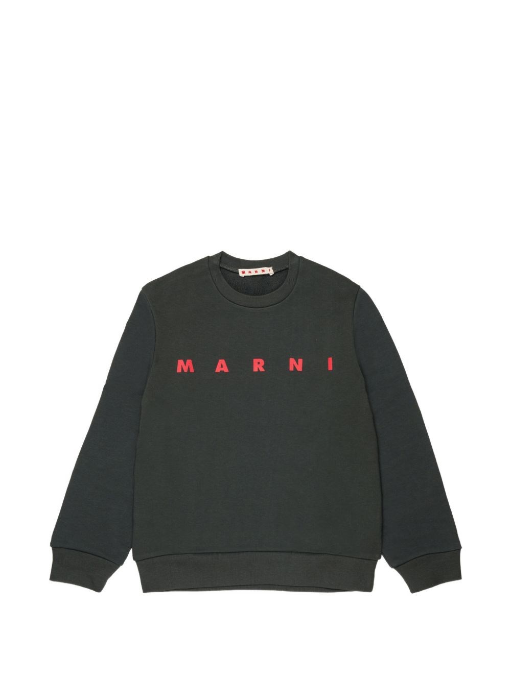 Marni Kids Ragazzo Grigio Maglione Con Stampa Logo