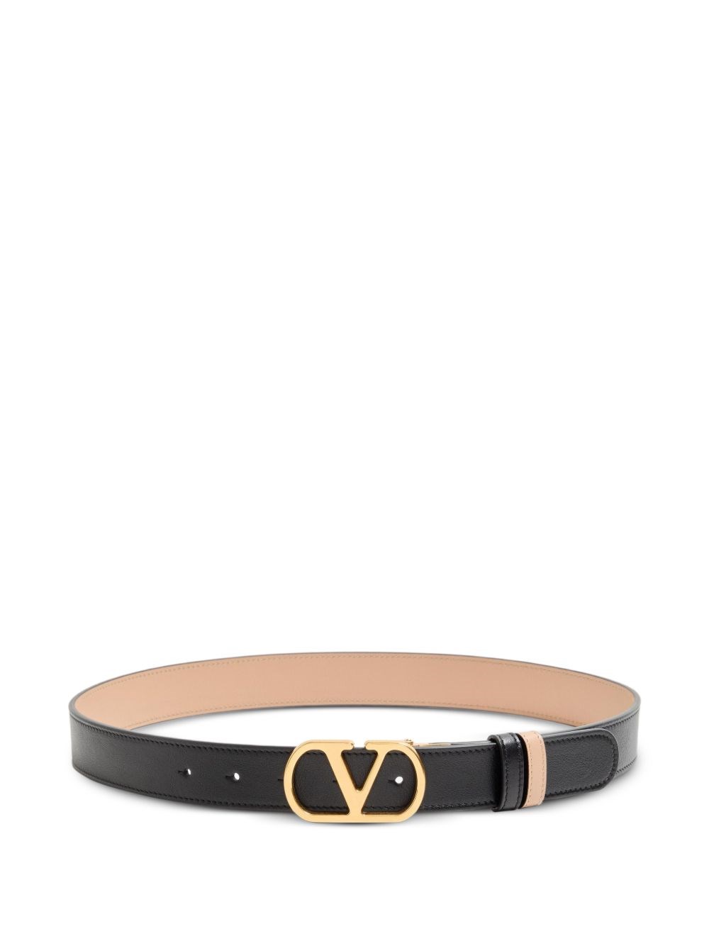 Valentino Garavani Donna Nero Cintura Vlogo Signature Reversible In Pelle Di Vite