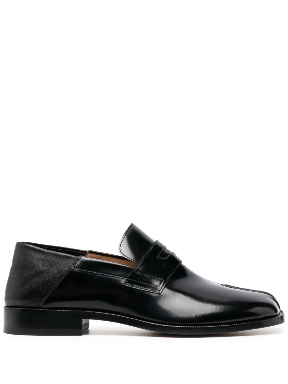 Maison Margiela Uomo Nero Mocassini Tabi In Pelle Di Vitello