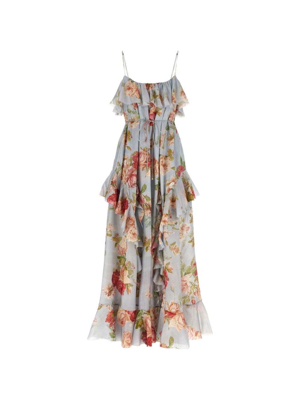 Zimmermann Long Dress Roselight Frill Blue In Multi