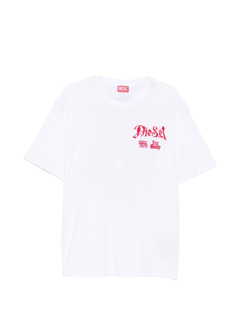 Diesel Uomo Bianco T-Shirt Girocollo Con Stampa Grafica