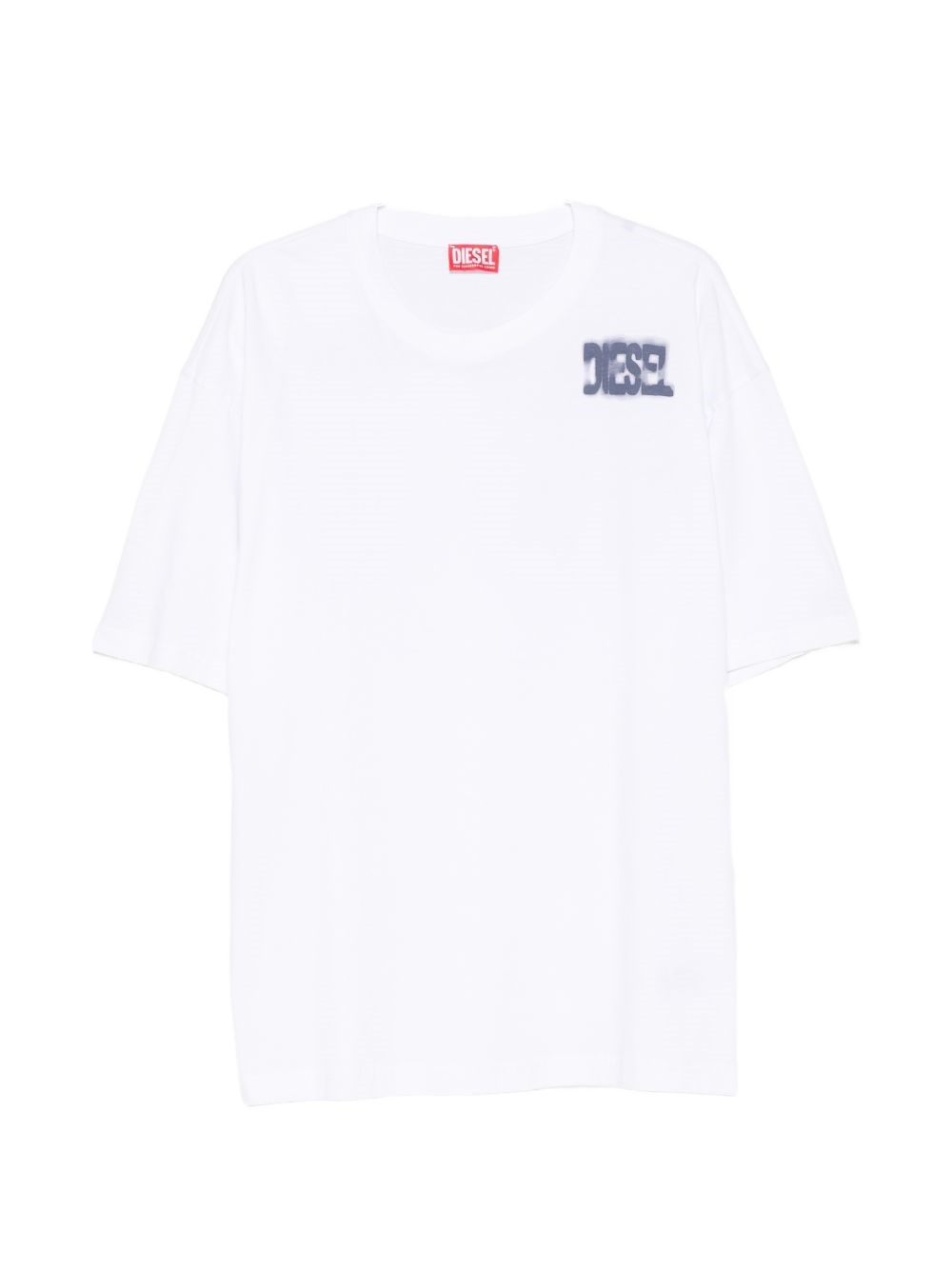 Diesel Uomo Bianco T-Shirt A Maniche Corte Con Logo