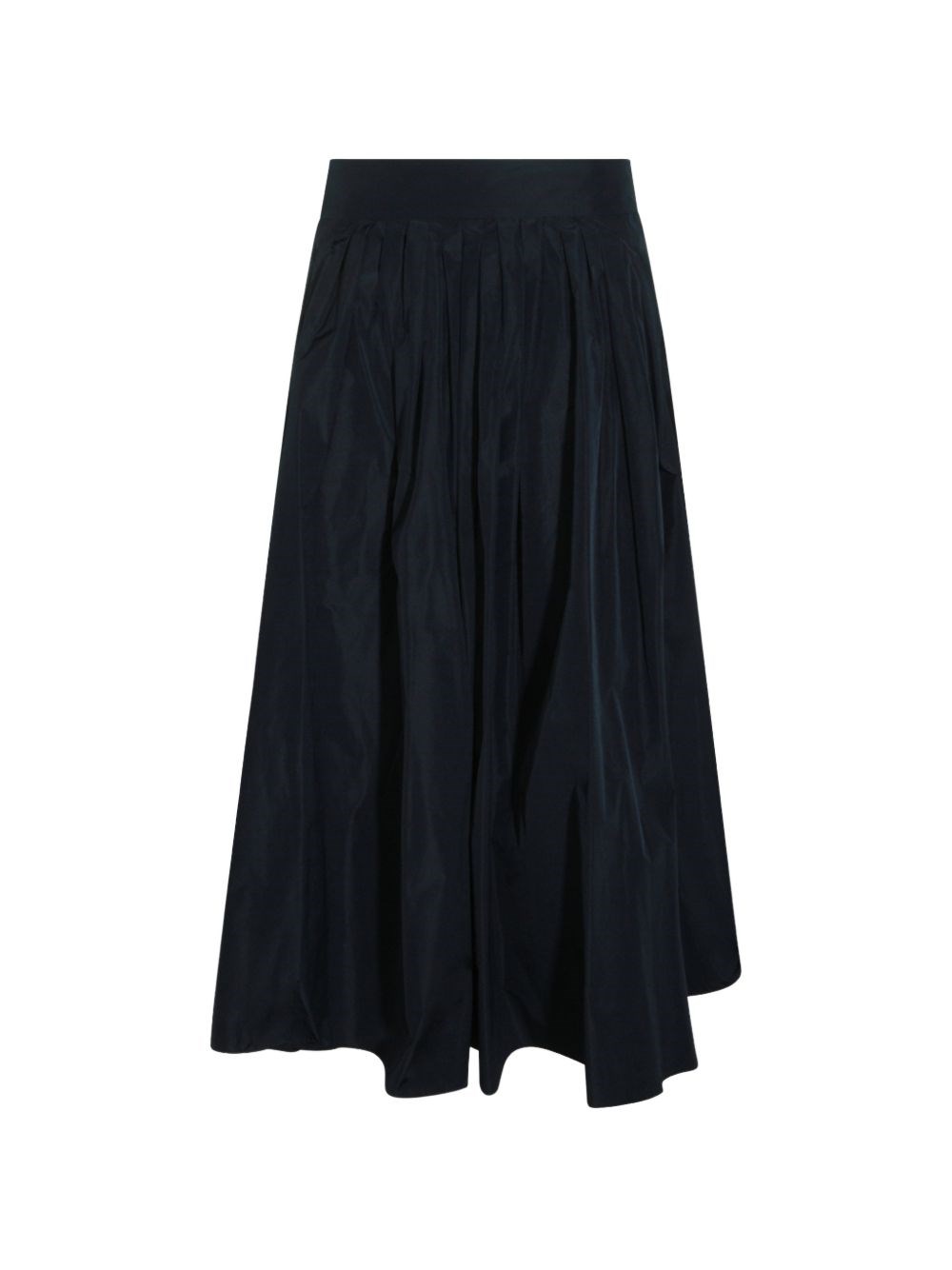 'S Maxmara Donna Blu Gonna Midi Svasata Plissettata